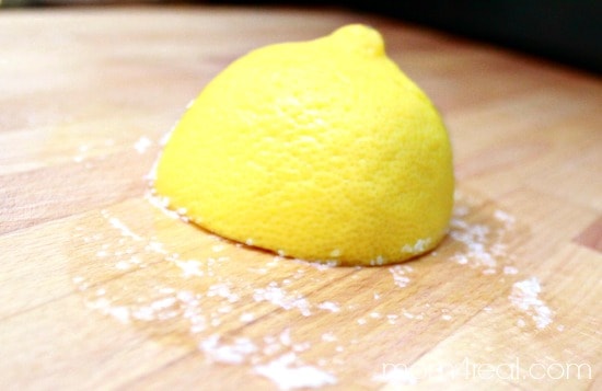 Clean Butcher Blocks with Lemon and Salt