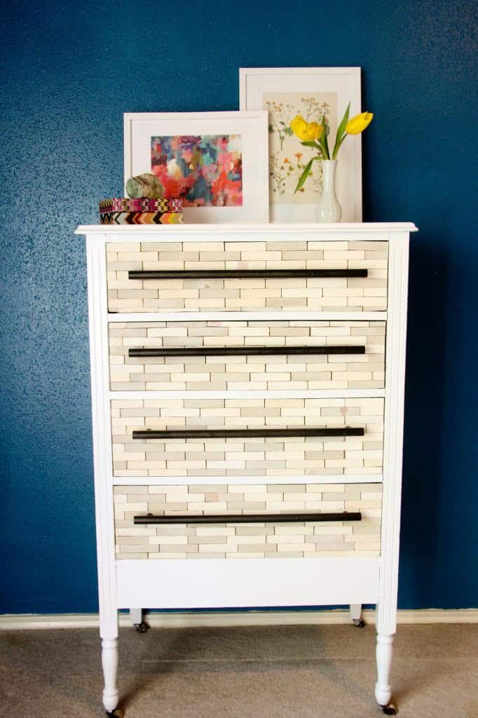 Tile style dresser diy