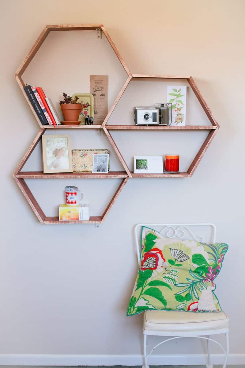 diy honeycomb shelves