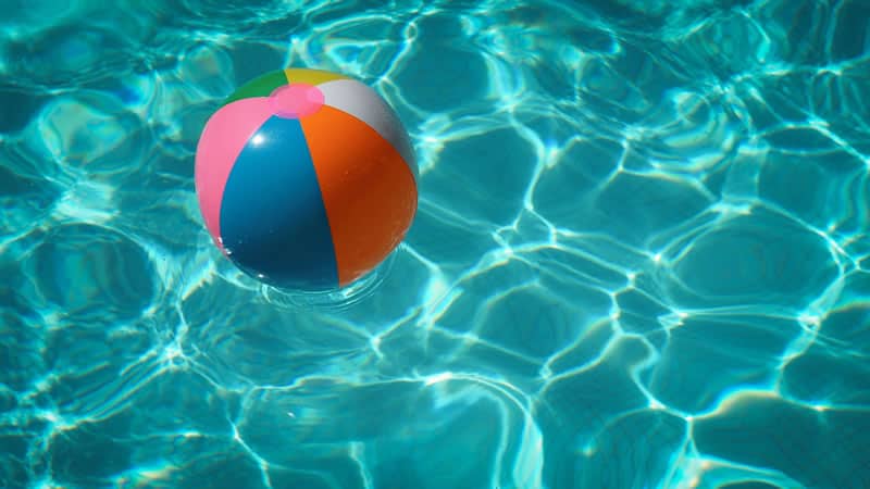 beach ball in the swimming pool