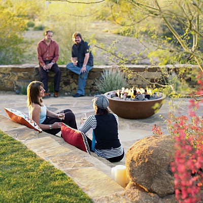 concrete planter firepit