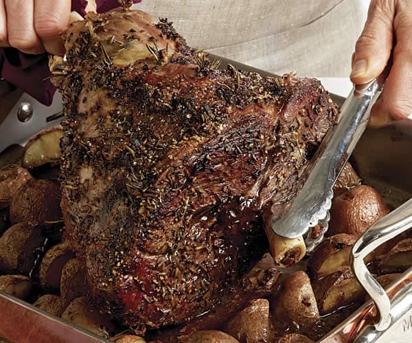 Rosemary Garlic Rotisserie Leg of Lamb