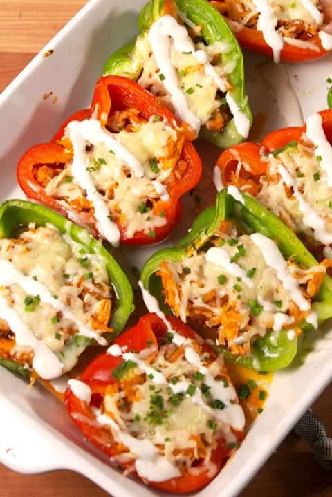 Buffalo Chicken-Stuffed Peppers