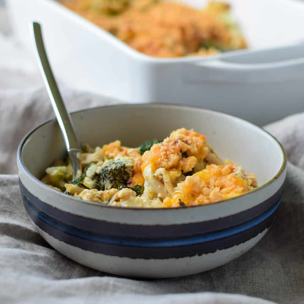 Veggie-Loaded Rotisserie Chicken Casserole